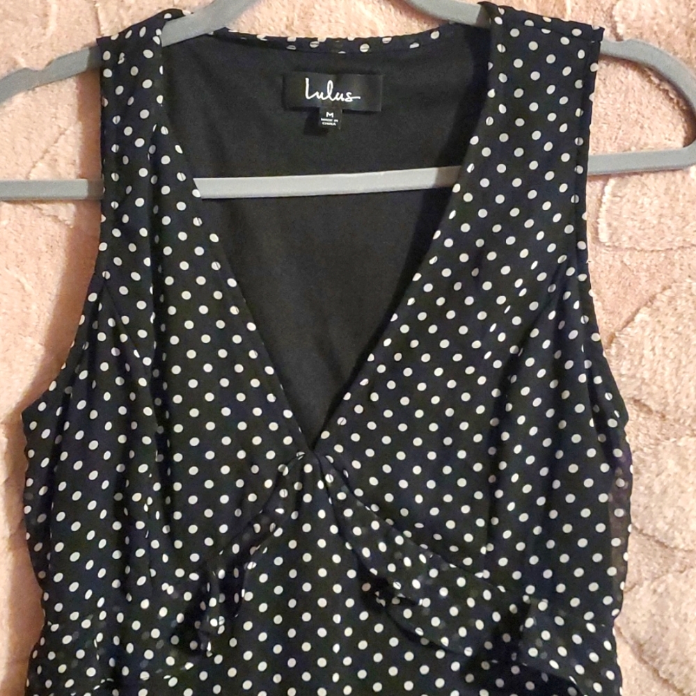 Lulu's black and white polka dot dress